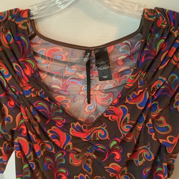 Bisou Bisou Top Short Sleeve Multi Color Size Medium - Picture 2 of 12